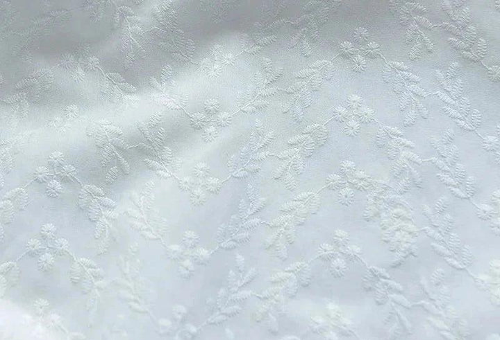 Lisslune | Elegant 100% Cotton White Lace Material