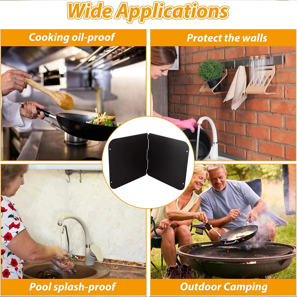 Lisslune | Foldable Stainless Steel Grease Splash Guard 2-Sided Oil Protector – CookShield