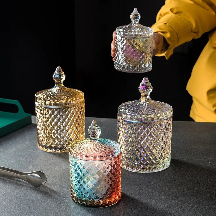 Lisslune | Colorful diamond glass storage container for sweets and sugar - 300ML & 600ML options