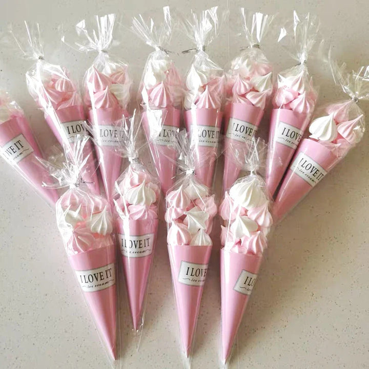 Rynx 50 pcs Transparent Candy Popcorn Packaging Bags Plastic Cellophane Cookie Gift Bags Wedding Birthday Parties Christmas Supplies