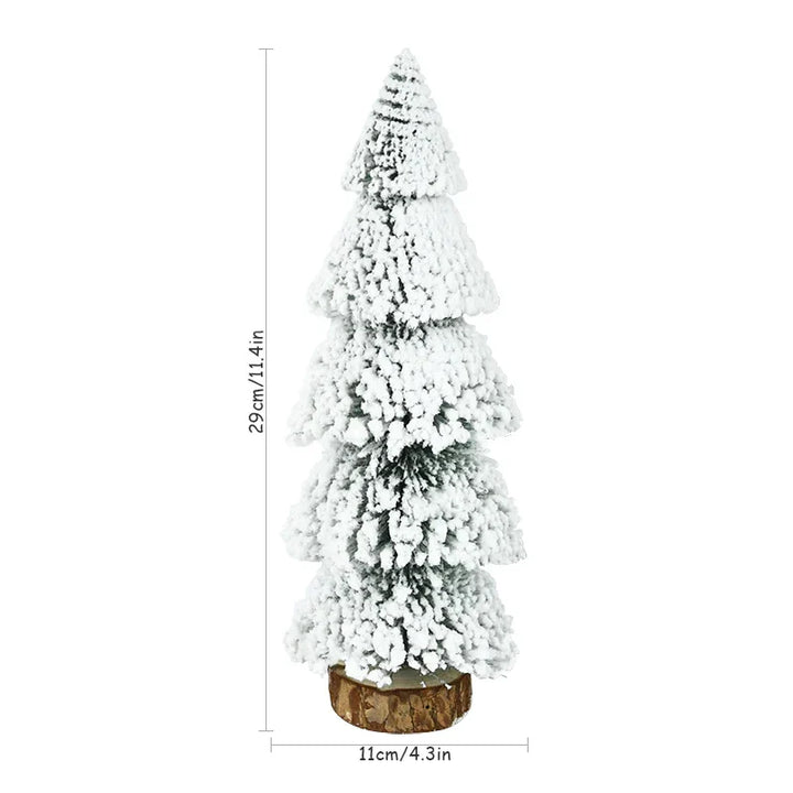 Rynx Mini Christmas Tree Ornament Snow Pine Tree Christmas Decorations for Home Desktop Xmas Navidad New Year Gift DIY Craft