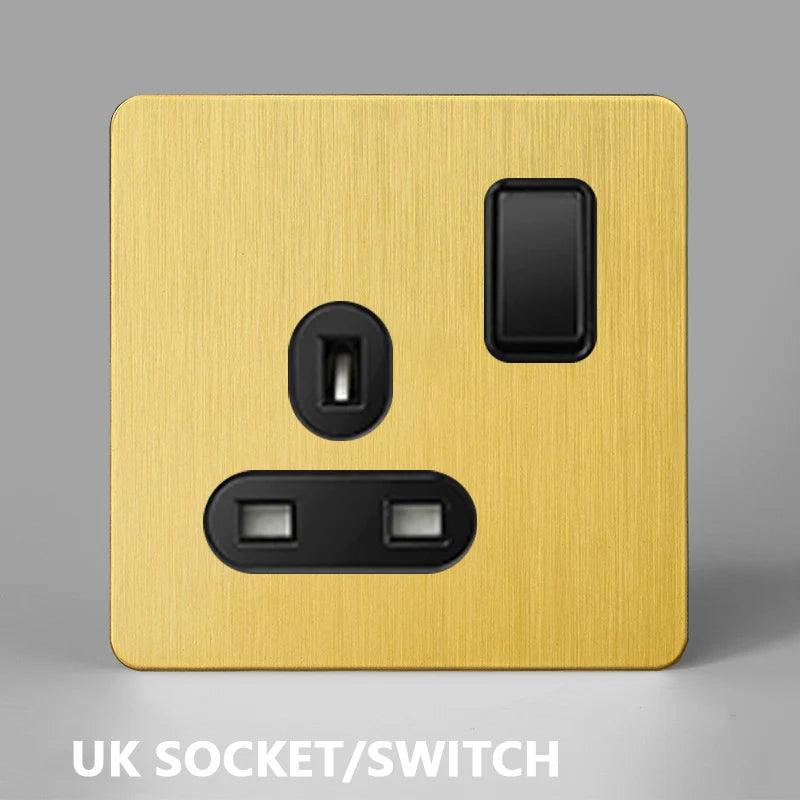 Lisslune | Luxurious Gold Dimmer Switch Set with USB Charging Port - Perfect for French/EU Plugs