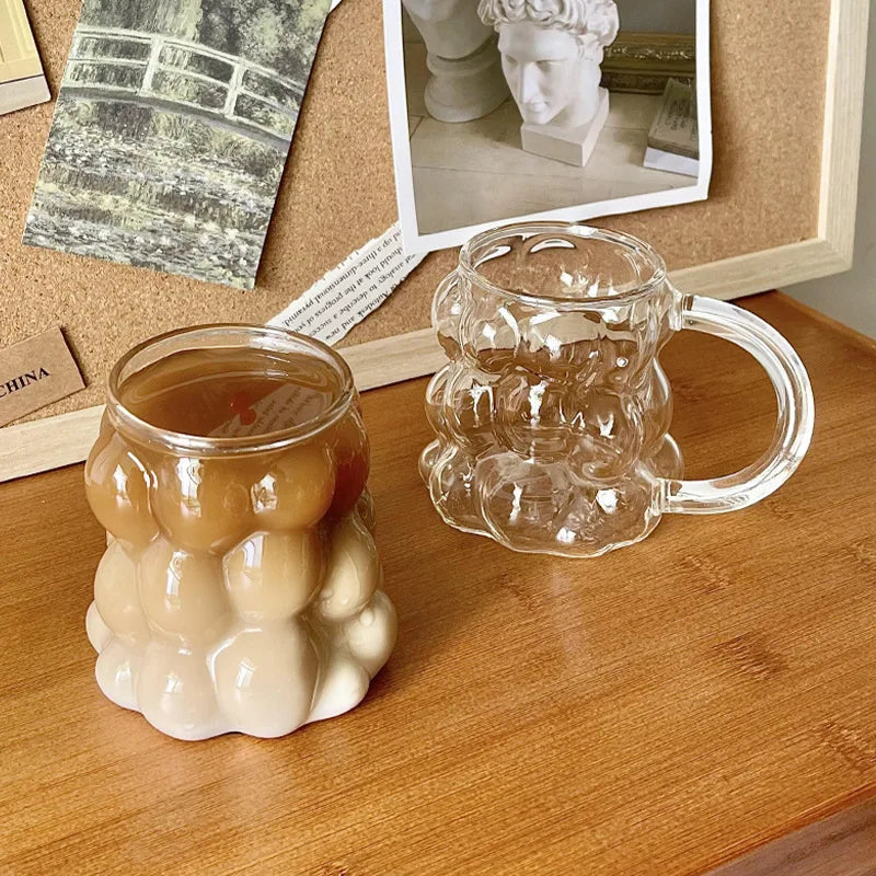 Lisslune | Sleek Glass Irregular Bubble Mug