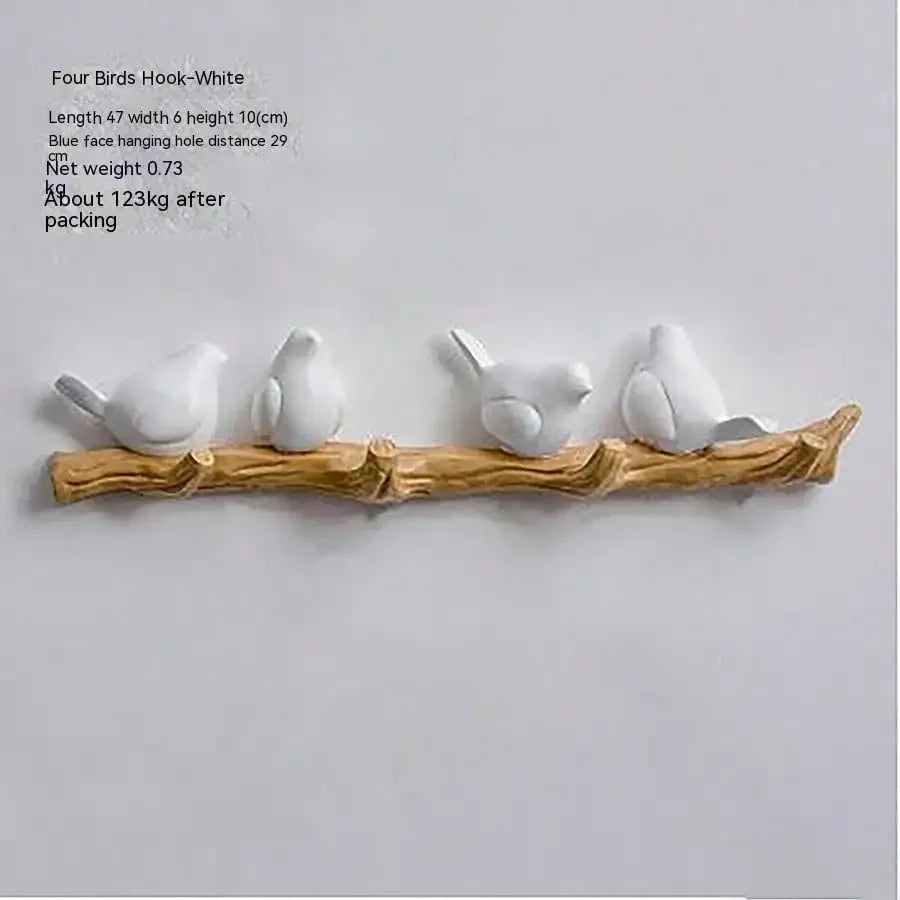Rynx | 1pc bird-like wall-mounted hook non-perforated storage shelf entrance clothing key storage bedroom decoration dress hat hook