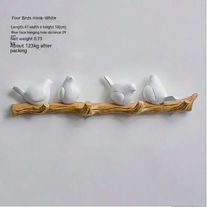 Rynx | 1pc bird-like wall-mounted hook non-perforated storage shelf entrance clothing key storage bedroom decoration dress hat hook