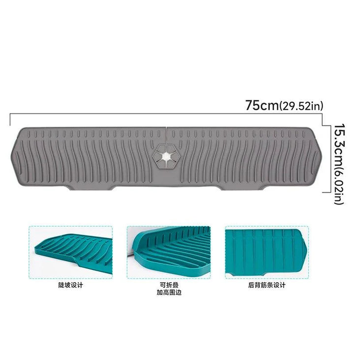 Lisslune | Versatile silicone splash mat with drip tray for kitchen and bathroom