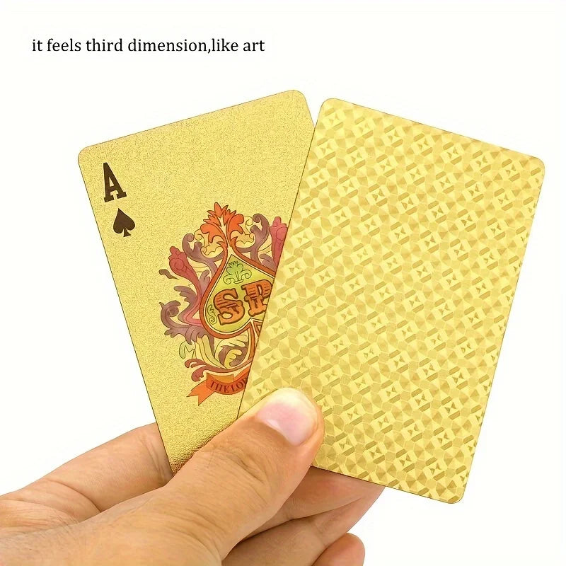 Rynx | 1 Set waterproof gold foil poker, 24K gold plastic poker, durable washable party entertainment supplies
