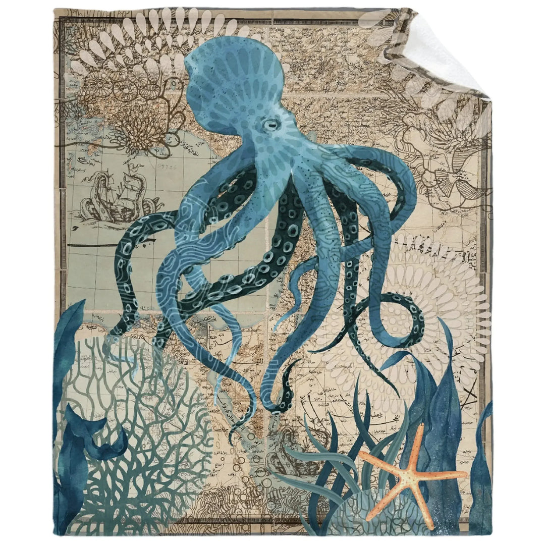 Lisslune | Sea Life Ocean Throw Octopus Blanket