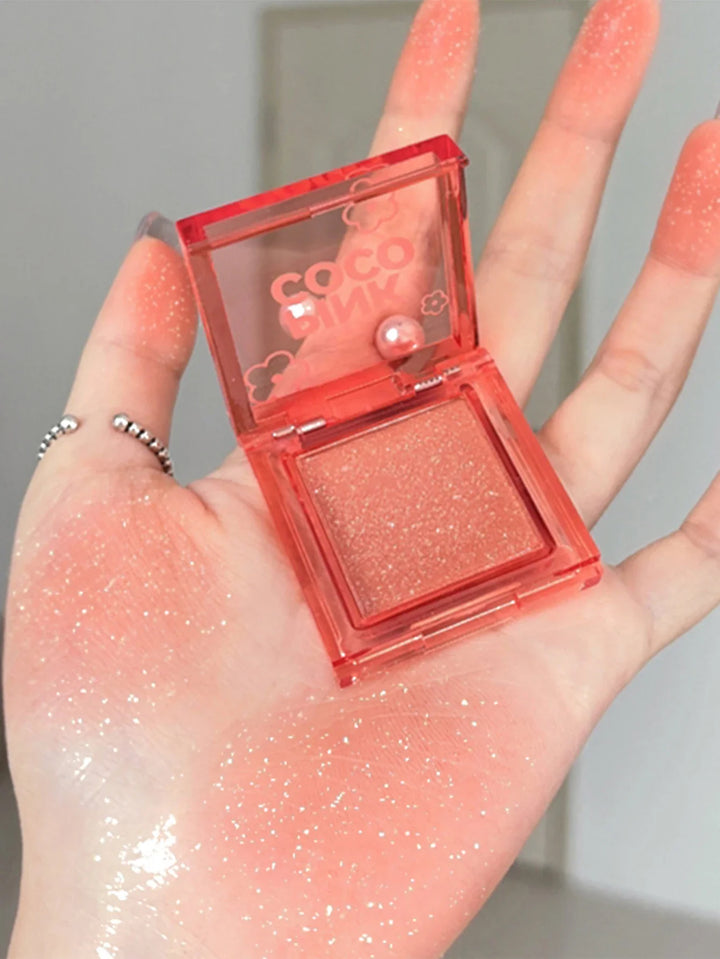 Rynx | fine shimmer soft mist tipsy pink solid natural fine shimmer eyeshadow blush a palette for multiple applications