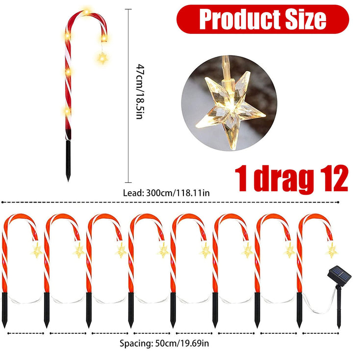 Lisslune | Candy Cane Lane LED Solar Lamp