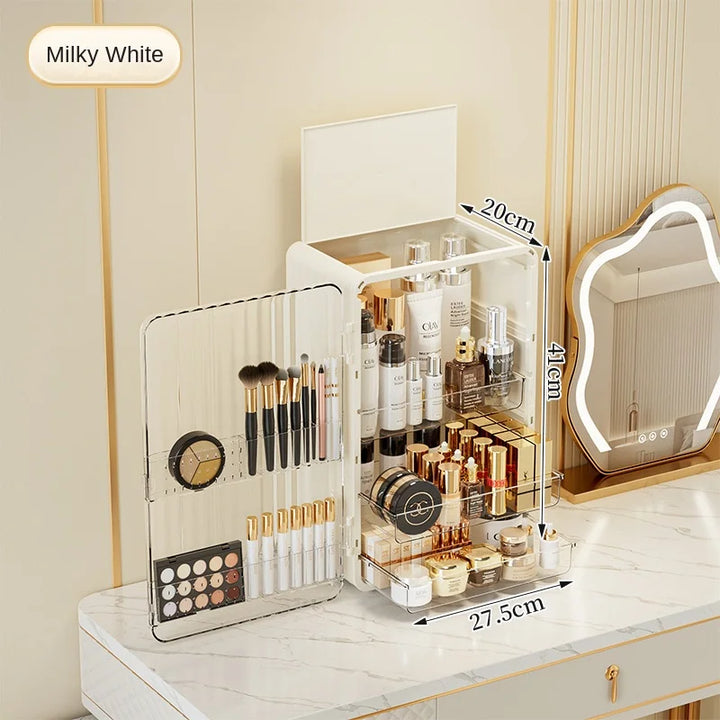 Lisslune | Luxo Luxury Makeup Storage Box – Dust-Proof Cosmetic Organiser with Magnetic Door