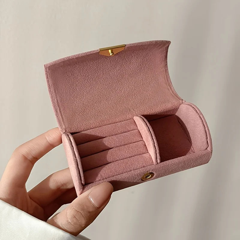 Rynx | Luxurious Velvet Jewelry Organizer Box for Women – Compact Travel Ring Storage, Perfect Gift for Mother's Day Jewelry Box