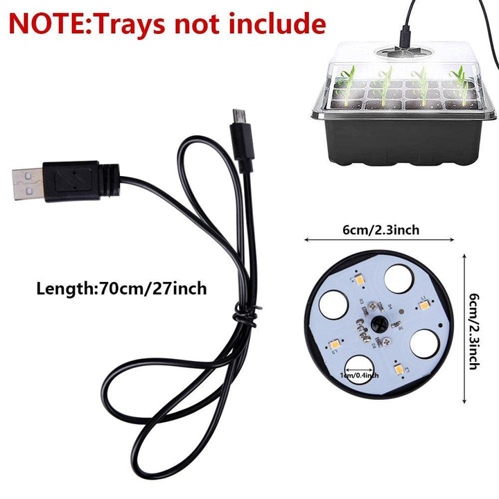 Lisslune | LED Seedling Starter Set with Humidity Control - Complete 5-Tray System for Enhanced Plant Growth