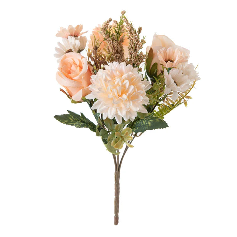 Rynx | 1PC Artificial Flowers Cheap New Year's Decoration Wedding Garden Peony Arch Christmas Home Artificial Silk Rose Hydrangea Vase for