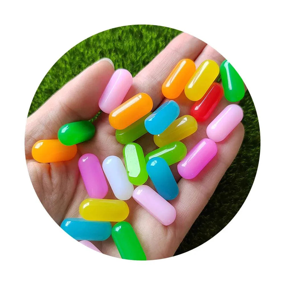 Lisslune | Charming Miniature Candy Jelly Bean Beads for Fun DIY Jewelry and Hair Accessories, 21mm