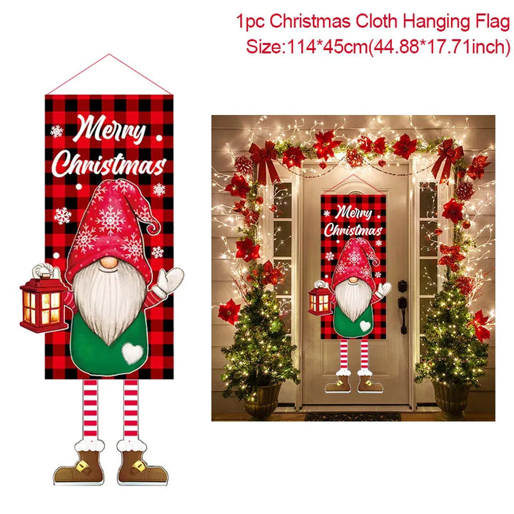 Rynx Merry Christmas Door Banner Hanging Decoration Christmas Decoration for Home Xmas Navidad Happy New Year
