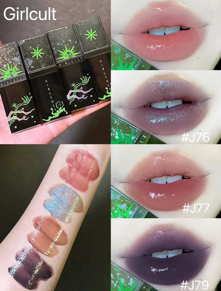 Rynx | Liaozhai Lipgloss Pearl Chameleon Shimmer Lip Tint Long-lasting Moisturizing Lipstick 3.5g Halloween Dark Cosmetics