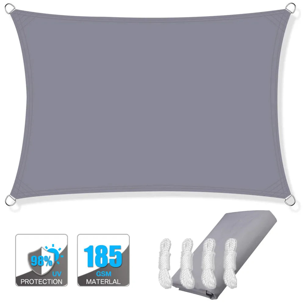 Lisslune | Waterproof Rectangular Sun Shade Sail with UV Protection & Mounting Kits – ShadeGuard
