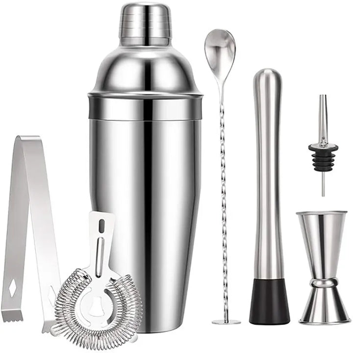Lisslune | 550 ml/750 ml Stainless Steel Cocktail Shaker Mixer Drink Bartender Set Bar Set Tools With Wine Rack Stand Tool for Birthday Gift