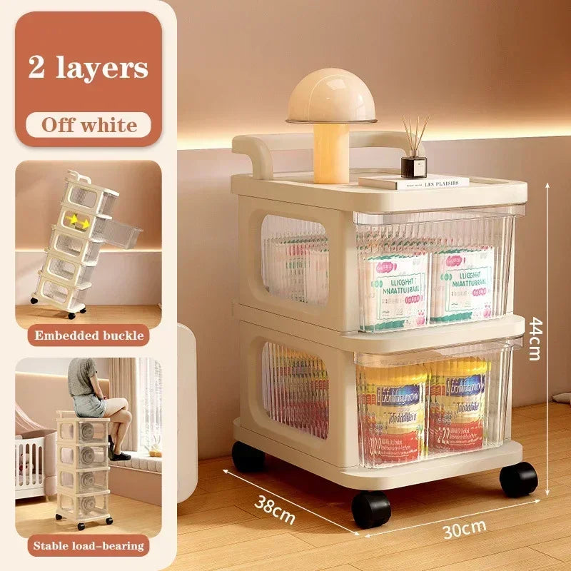 Rynx | Drawer Style Storage Cabinet Multi-layer Milk Oil Wind Storage Shelf Children Transparent Drawer Cabinets High Capacity Cart