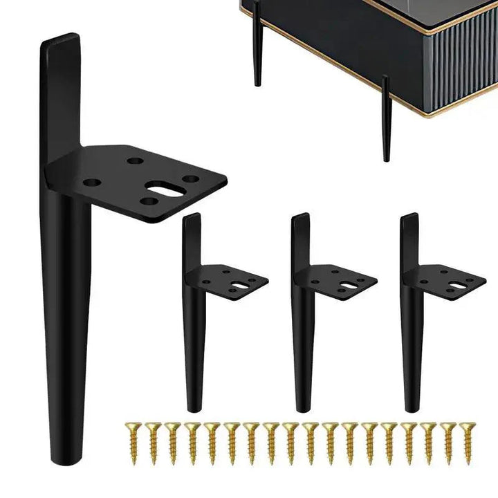 Lisslune | Modern gold and black steel adjustable furniture legs - Set of 4 with rubber feet