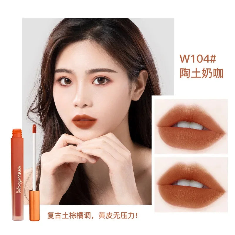 Rynx | Velvet Orange Lipstick Skin Brightening Matte Lipsticks Waterproof Long-lasting Lipstick Lip Tint Women Korean Cosmetics Lip Lacquer