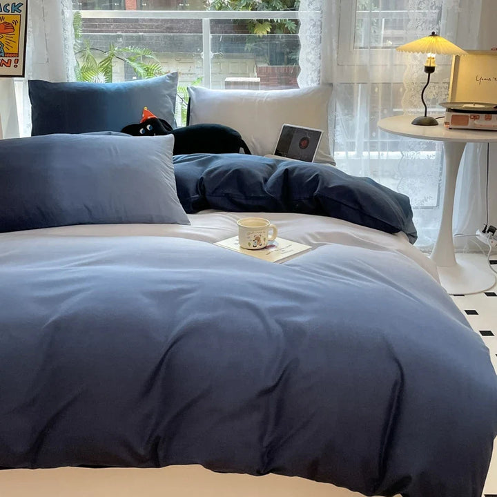 Rynx | Ins Gradient Bedding Sets Duvet Cover Sheet Set with Pillowcase Bedding Set for Queen/King Size Bed bedspreads
