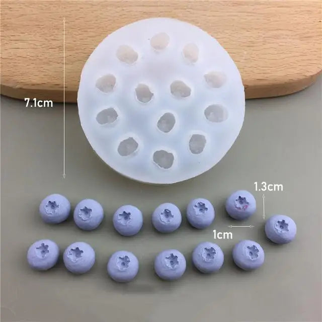 Rynx | 3D Blueberry Raspberry Candle Mold Simulation Fruit Fondant Silicone Mold DIY Chocolate Cookie Baking Mold Cake Decoration Tool