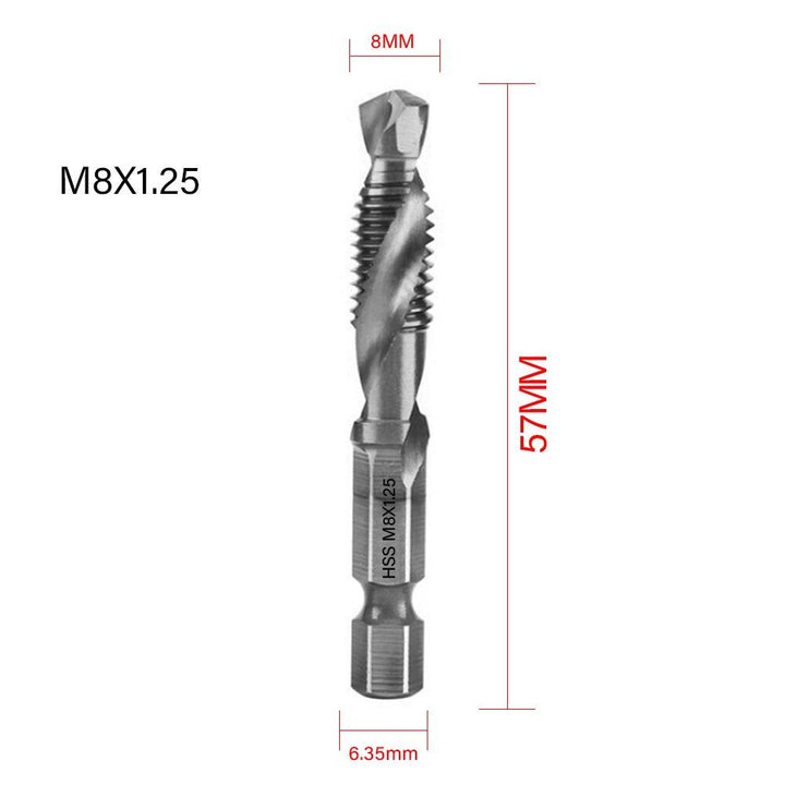 Lisslune | Precision Taps Set with Titanium Coating and Spiral Flute Design for Efficient Tapping and Chamfering