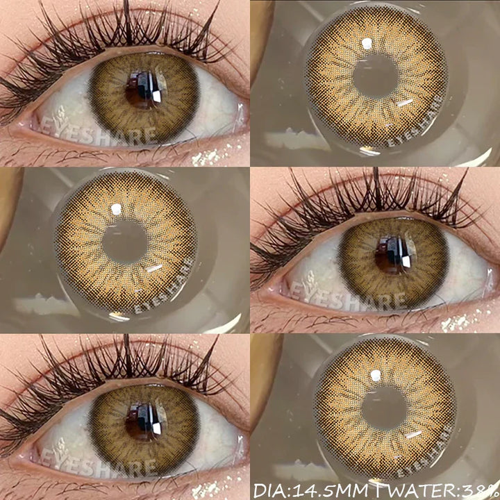 Rynx | Colored Contact Lenses for Eyes Gray Pupil Lens Fashion Blue Eye Contacts Green Lenses Brown Lenses Yearly 2 Pieces/Pair