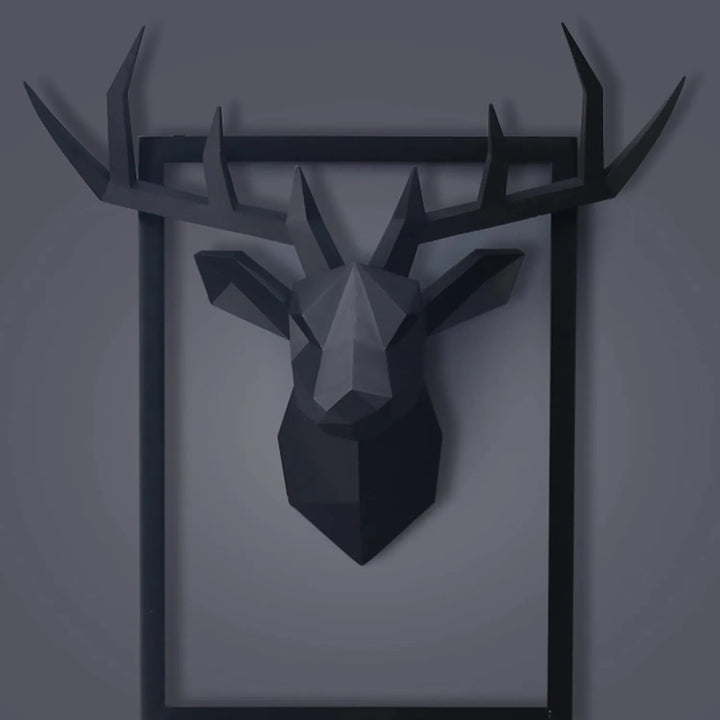 Lisslune | 3D-Deer Head Sculpture, geometric resin, animal deer head wall decoration, modern home decor, luxurious decorative wall decor