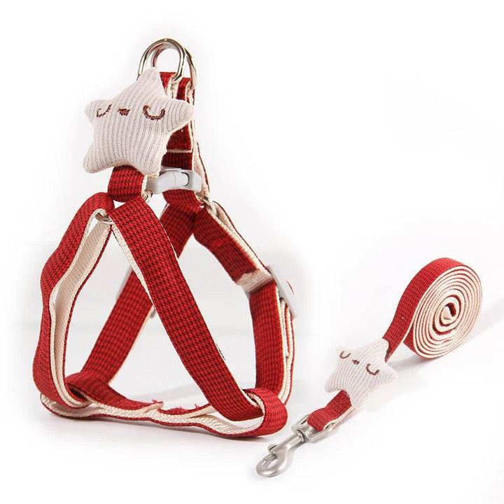 Lisslune | Beautiful, star-shaped adjustable harness and leash set for small pets