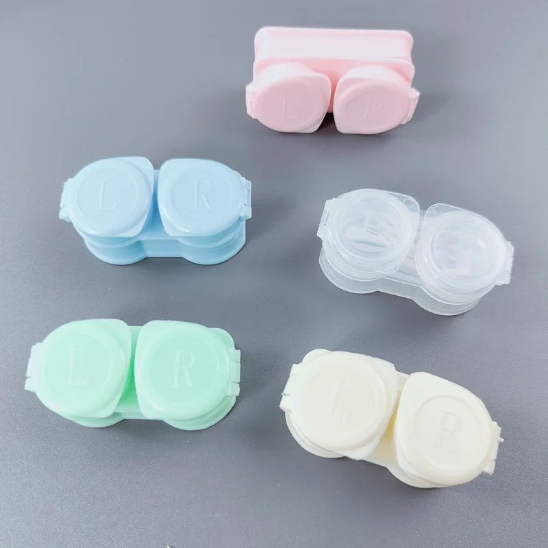 Lisslune | New Style Macarons Press Clamshell Includes Tweezers Suction Set Portable Contact Lens Case Travel Mini Color Contact Lens Box