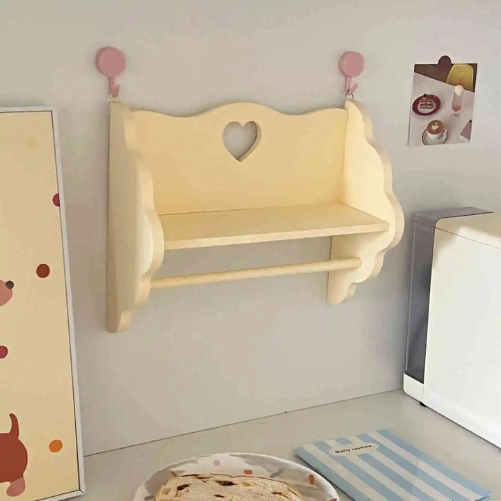 Rynx | Wood Double Layer Storage Shelf Desktop Cabinet Cosmetic Storage Pink Dormitory Storage Guide Display Shelf Wall Decoration