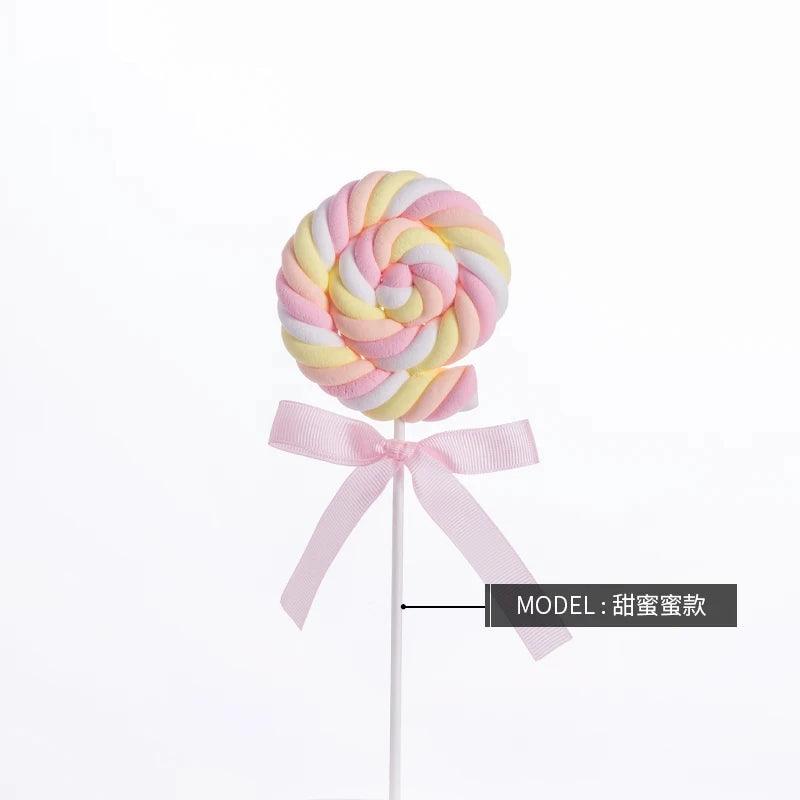 Lisslune | Charming Synthetic Cotton Candy Lollipops - Ideal for Sweet Displays, Children's Photography and Wedding Decorations