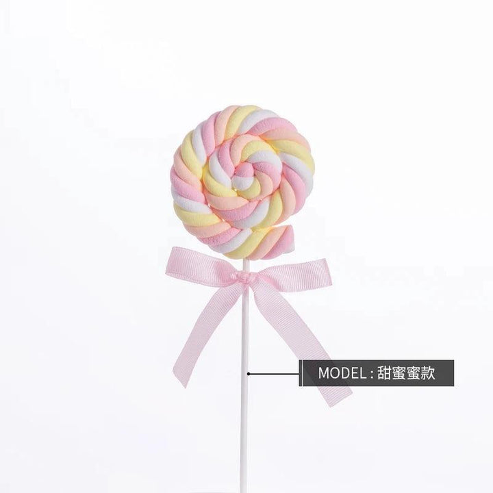 Lisslune | Charming Synthetic Cotton Candy Lollipops - Ideal for Sweet Displays, Children's Photography and Wedding Decorations