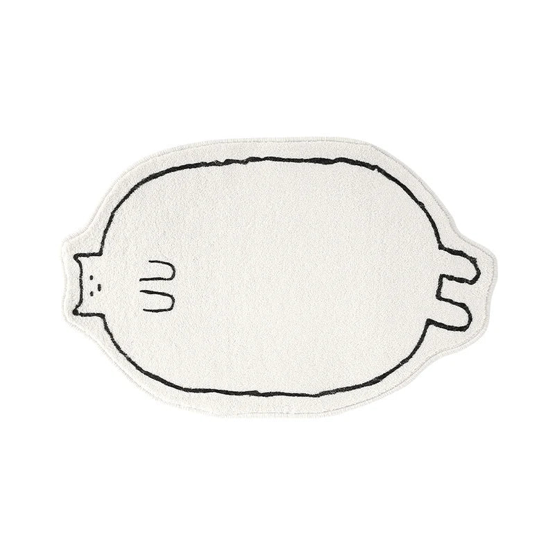 Rynx | Love Cat Bedroom Rug Soft Long Fluffy Animal Bedside Carpet Bath Mat Bathroom Mat Doormat Aesthetic Home Kids Room Decor