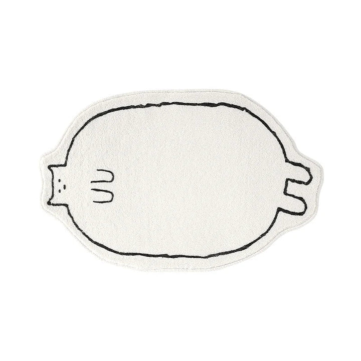 Rynx | Love Cat Bedroom Rug Soft Long Fluffy Animal Bedside Carpet Bath Mat Bathroom Mat Doormat Aesthetic Home Kids Room Decor