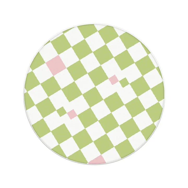 Rynx | Minimalist checked rug bedroom nightstand rug living room study rugs anti-slip thickened rugs round grid rug Tapis IG