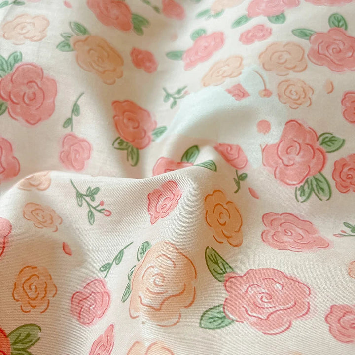Rynx | Pink Floral Bedding Set Soft Duvet Cover Flat Sheet Pillowcase Girl Flower Polyester Home Bedding Twin Double Full Size