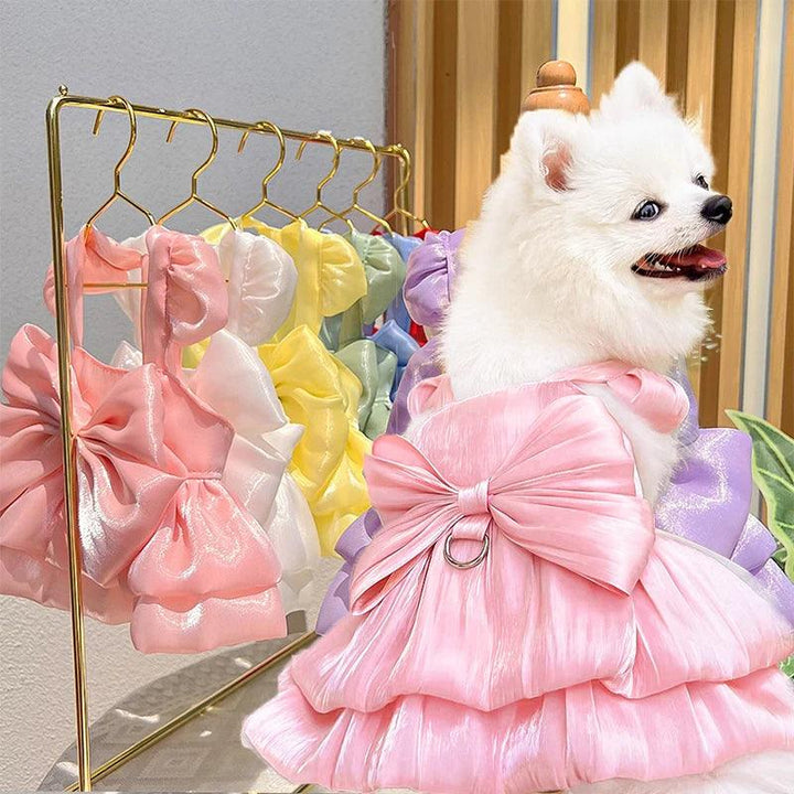 Lisslune | Charming Striped Butterfly Midi Dress for Small Dogs - Ideal for Special Occasions
