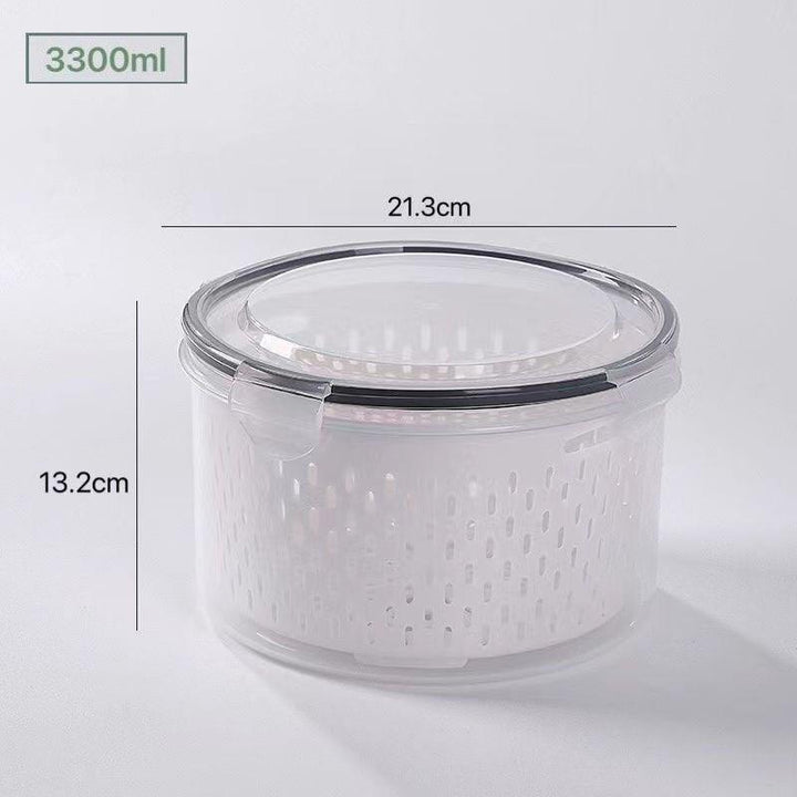 Lisslune | Refrigerator Storage Container with Draining Tray and Clear Lid for Organized Fruits and Vegetables