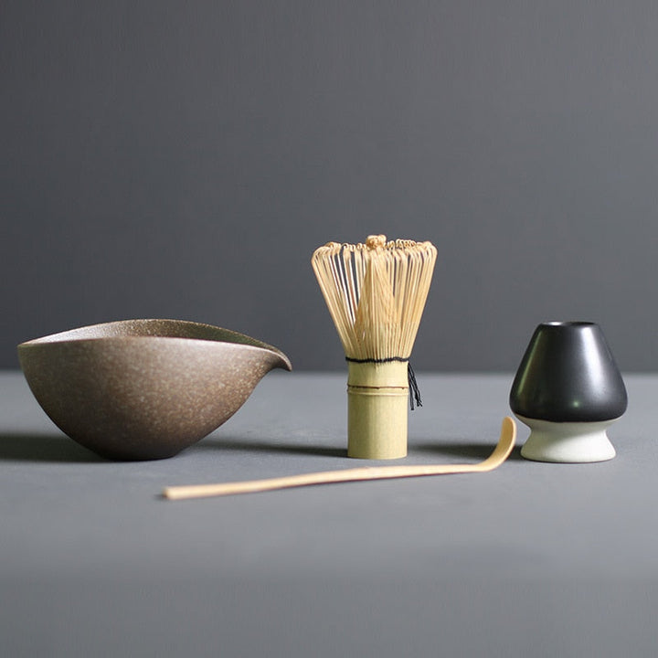 Lisslune | TenchaTime | Complete Matcha Set – Bamboo Whisk & Ceramic Bowl – Authentic Japanese Tea Kit
