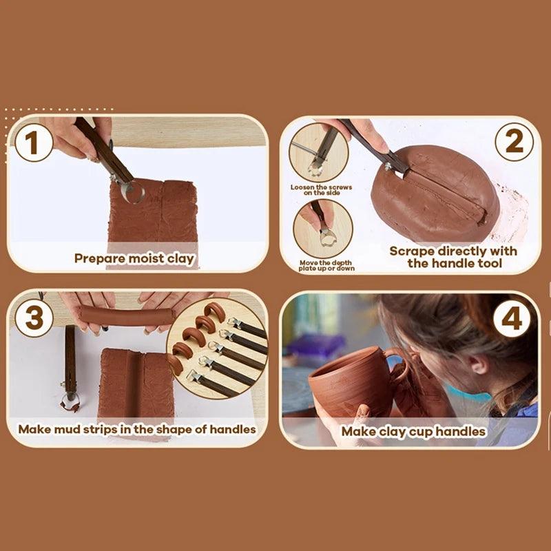 Lisslune | Personalized Pottery Handle Sculpting Tool - Innovative Cup and Kitchen Utensil Designer Scraper