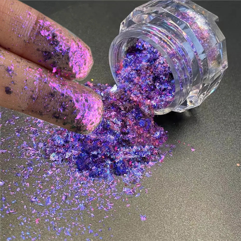 Rynx | 1jar Plating Aurora Chrome Nail Powder High Gloss Moonlight Mirror Fine Glitter Pigment Aurora Pearl Rub Dust Chrome Nails