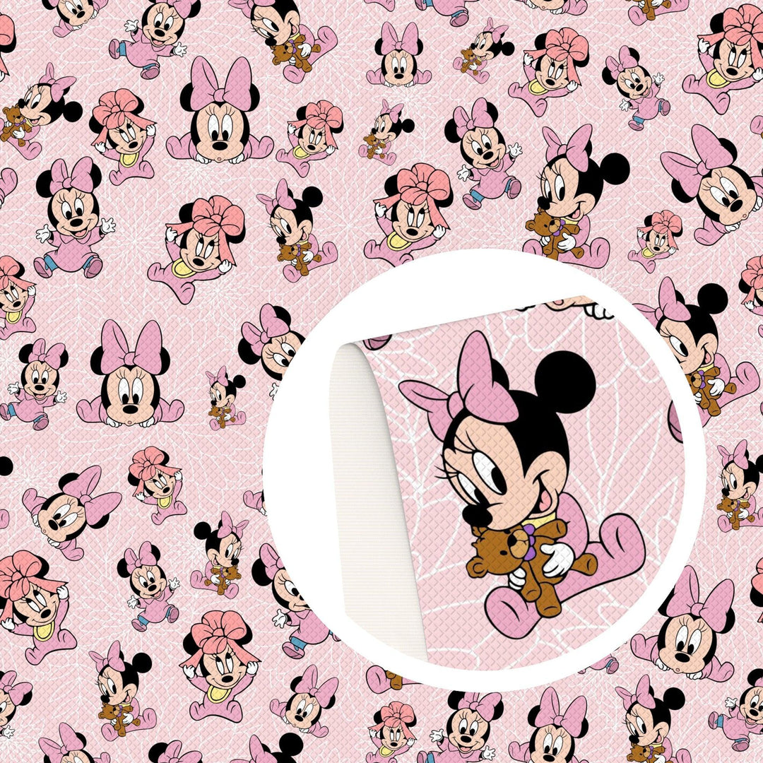 Lisslune | Elegant Minnie Mouse Faux Leather Craft Sheet - Transform Your Projects