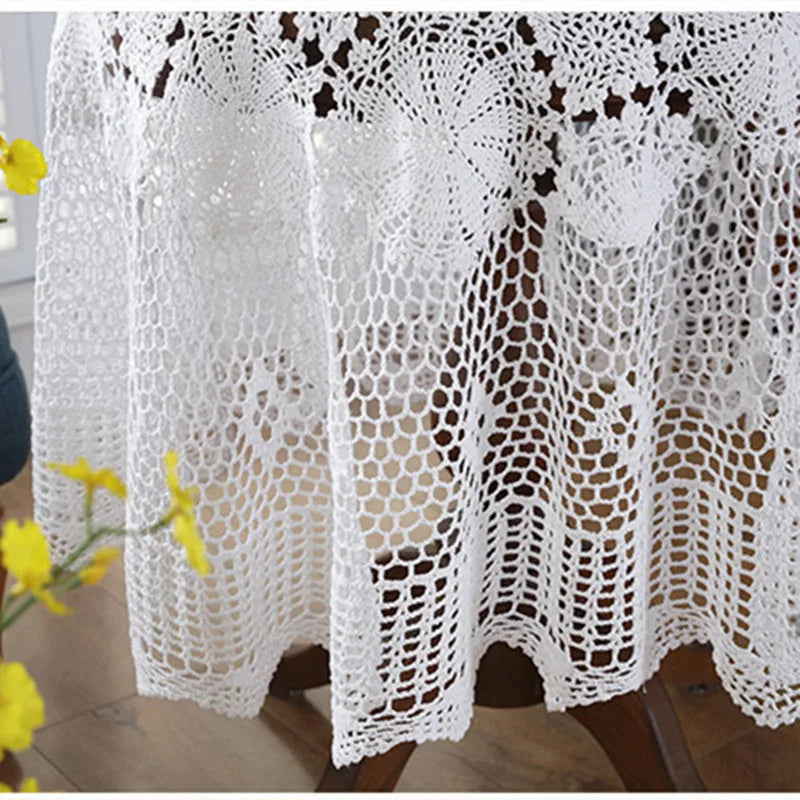 Rynx Super Elegant Tablecloths Nordic Rural Lace Tablecloth Crochet Square Tablecloths Dinner Napkins Christmas Tablecloth Sale