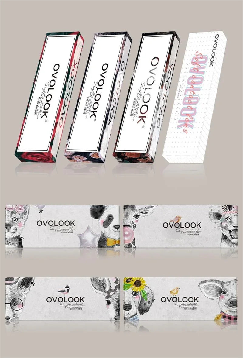 Rynx | New 1 Pair Fashion Large Lens Myopia Colored Contact Lenses for Eye Beauty Blue Eye Lenses Green Pupils Brown Gray Lens
