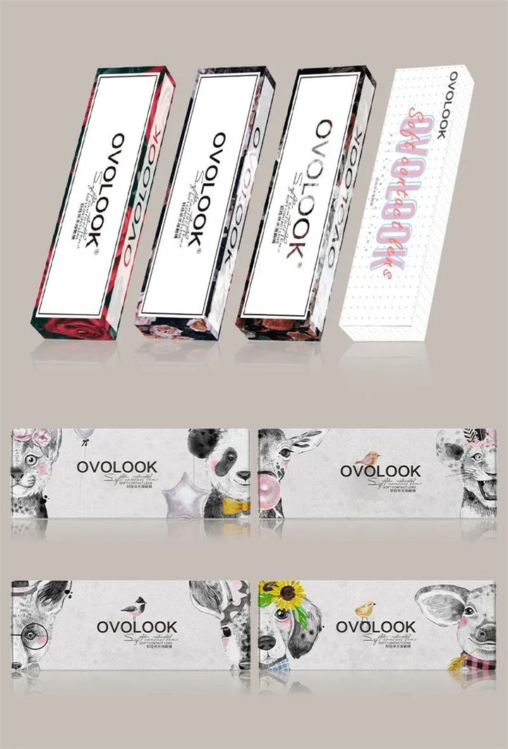 Rynx | New 1 Pair Fashion Large Lens Myopia Colored Contact Lenses for Eye Beauty Blue Eye Lenses Green Pupils Brown Gray Lens