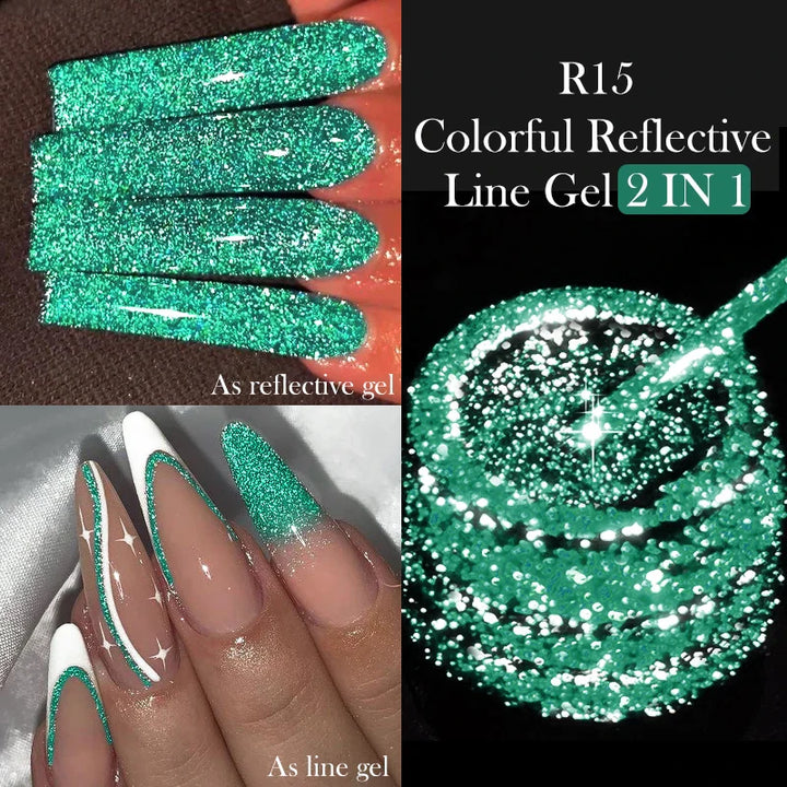 Rynx |5ML Aurora Ocean Blue Liner Gel Polish Nail Art Sparkling Painting Cat Magnetic Gel Semi Permanent UV Gel French Nails